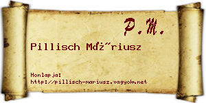 Pillisch Máriusz névjegykártya